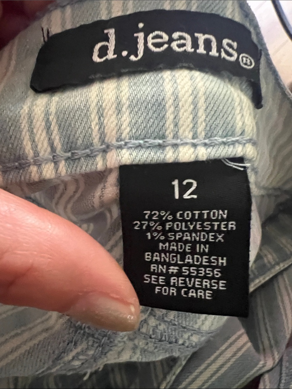 #3228*” 16x38” d. jeans Light Blue Pinstripe Straight Leg Jeans - Picture 9 of 17